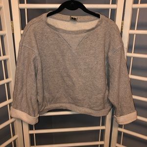 Crop top crew neck sweatshirt